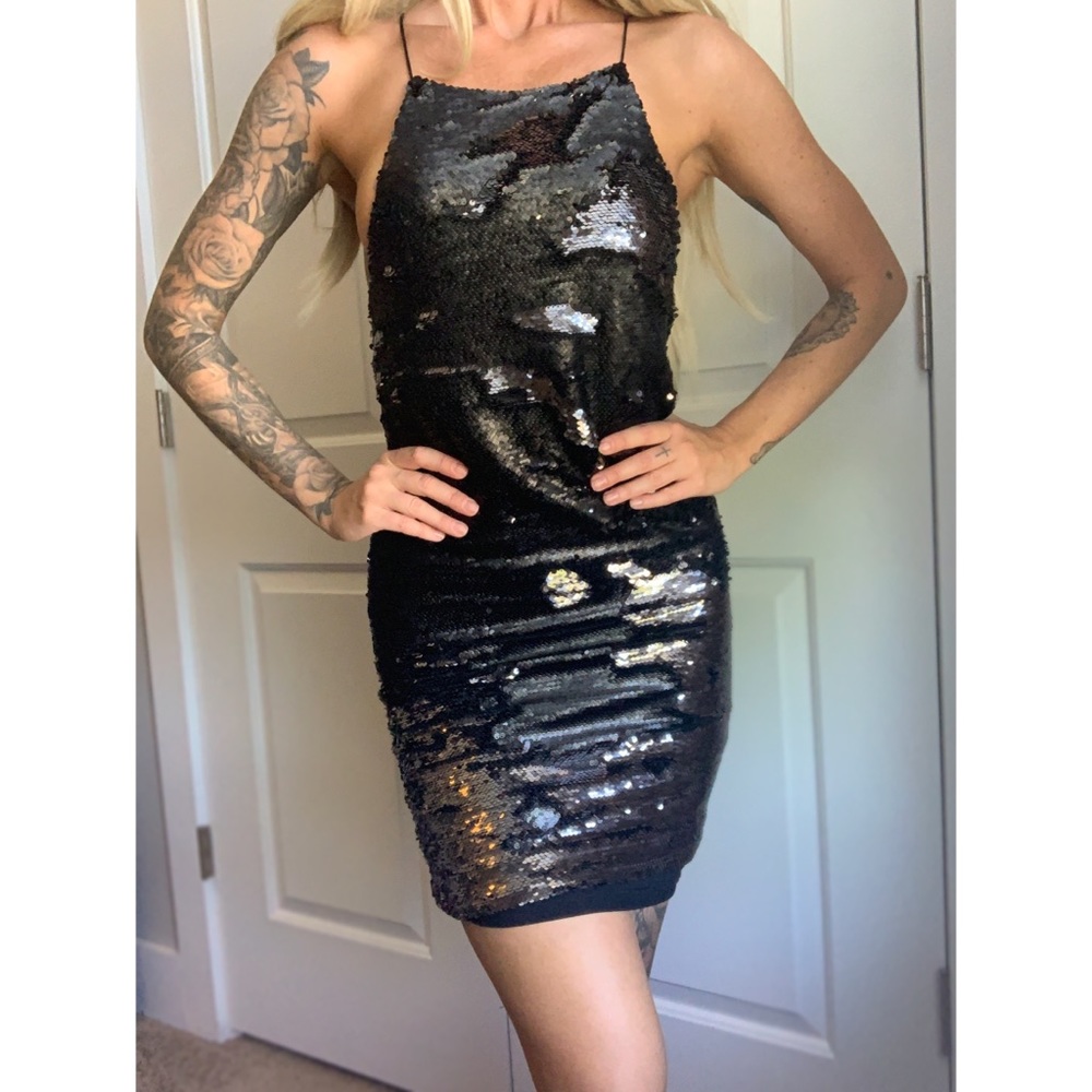 Black/Silver sequin dress
